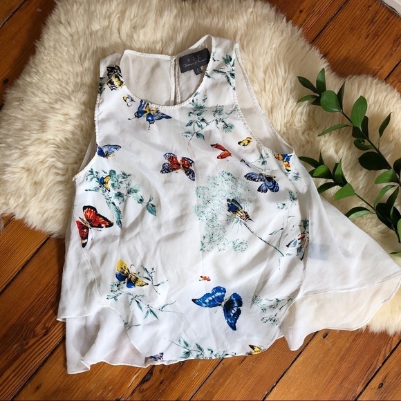 PJK💕Patterson J. Kincaid Butterfly Silk Flowy Top - Picture 2 of 8